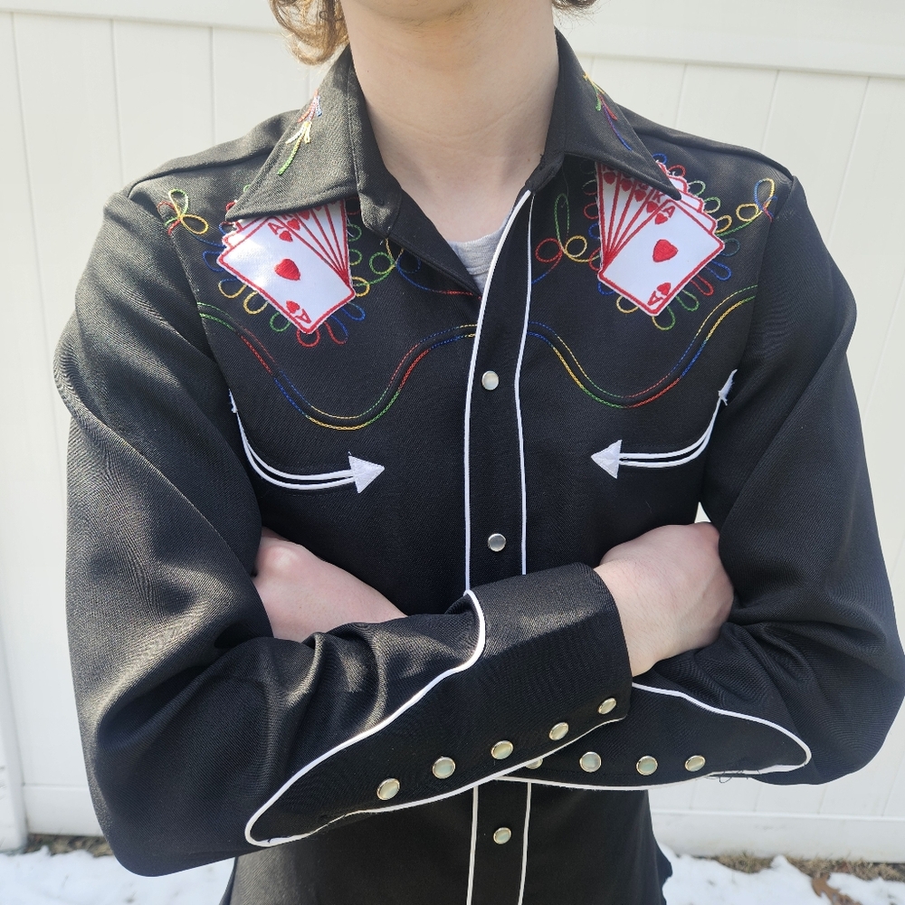 Vintage Western Style "R Bar C" Royal FLUSH shirt